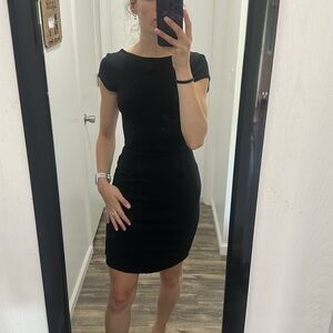 Bodycon Midi Black Business Casual Dress Knee Length